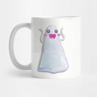 Cute Halloween Kawaii Ghost Pattern on Blue Mug